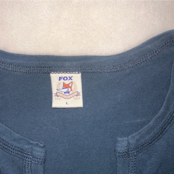 Womens Vintage Fox Navy Amsterdam Graphic Fitted Baby TShirt Size Large - Picture 5 of 7